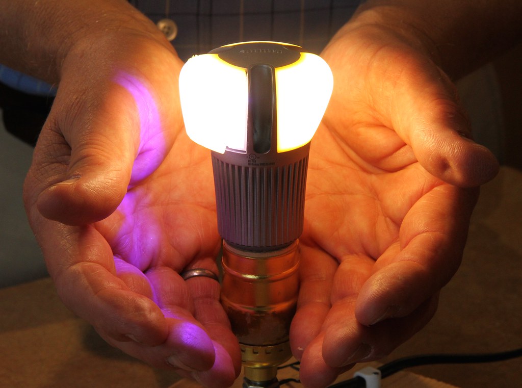 The Philips LED light bulb uses just eight watts to provid… Flickr