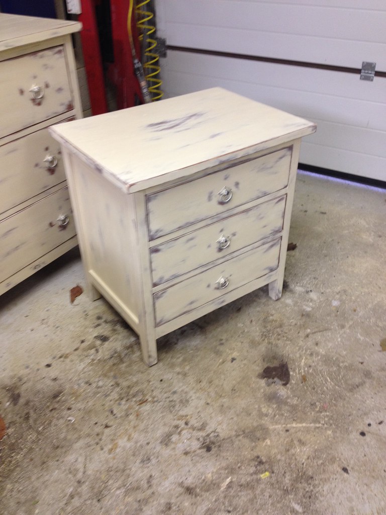 Distressed Yew Bedroom Furniture Bedside done in O… Flickr