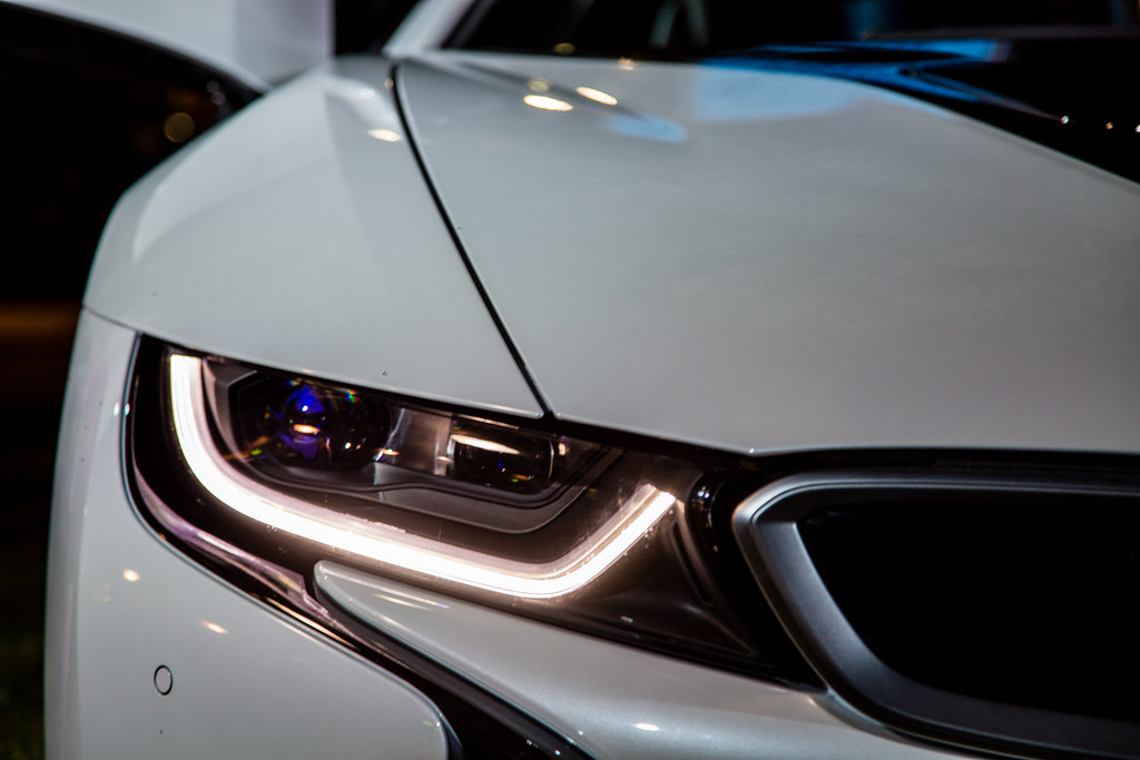 BMW i8 LED Headlight Turned On A detail of the BMW i8 LED … Flickr