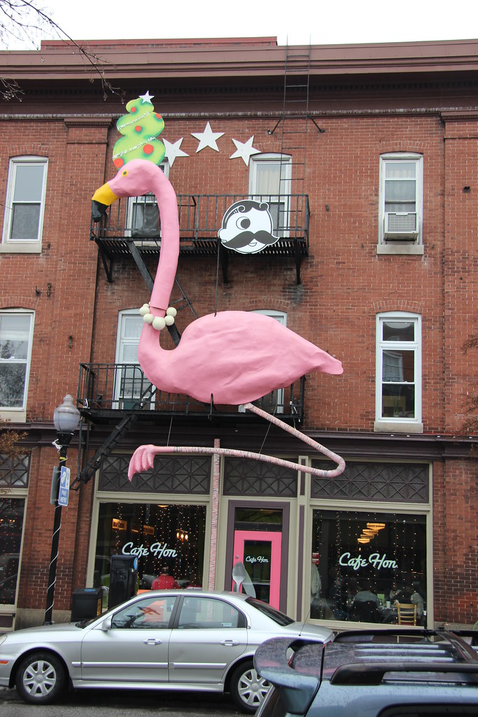 Cafe Hon The pink flamingo is some sort of emblem for Hamp… Flickr