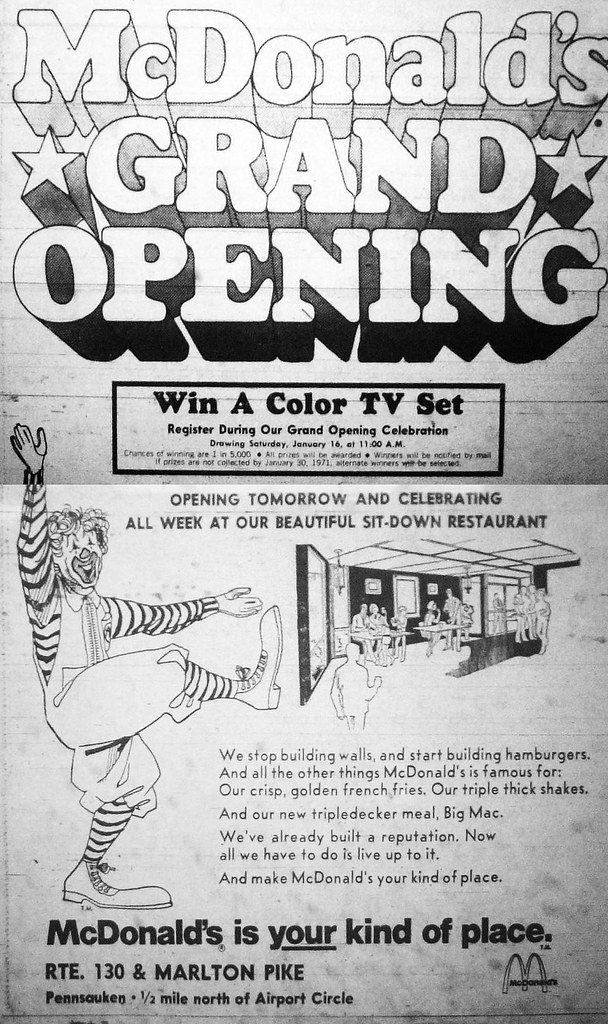 McDonalds Opening Ad Pennsauken NJ 121470 Grand Opening ad… Flickr