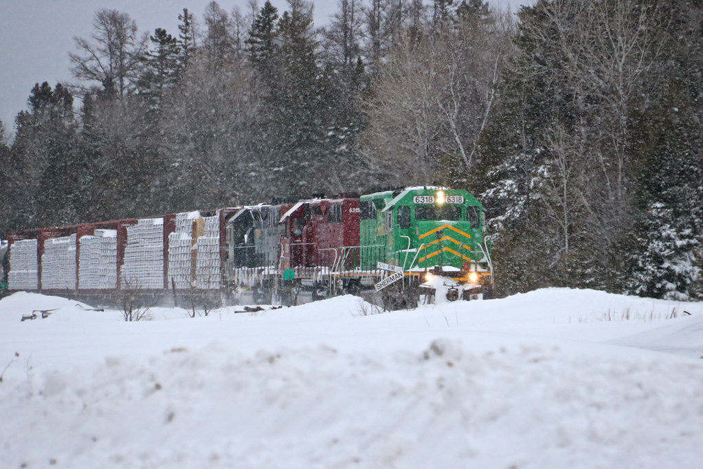 Snow at Station Name Sherman A Maine Northern freight pass… Flickr