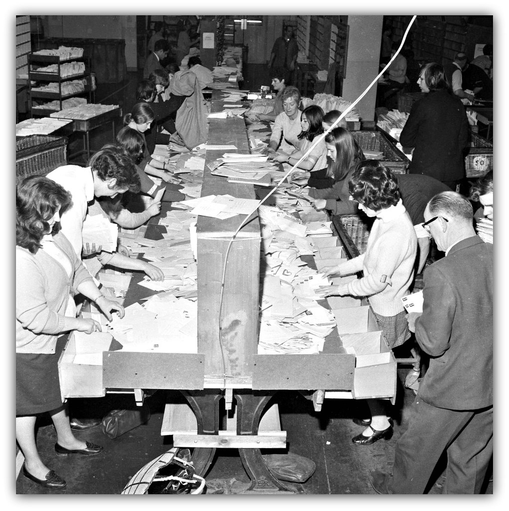 Preston Post Office Sorting Room c.1967 Image courtesy and… Flickr