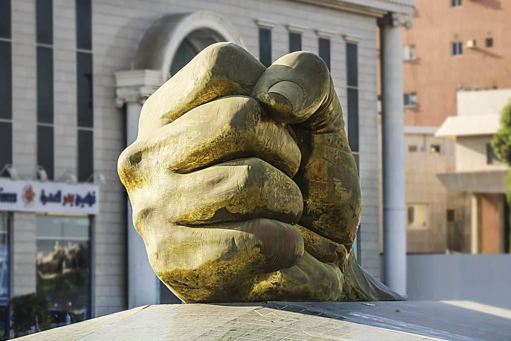 The Fist sculpture in Saudi Arabia The Fist is a very well… Flickr