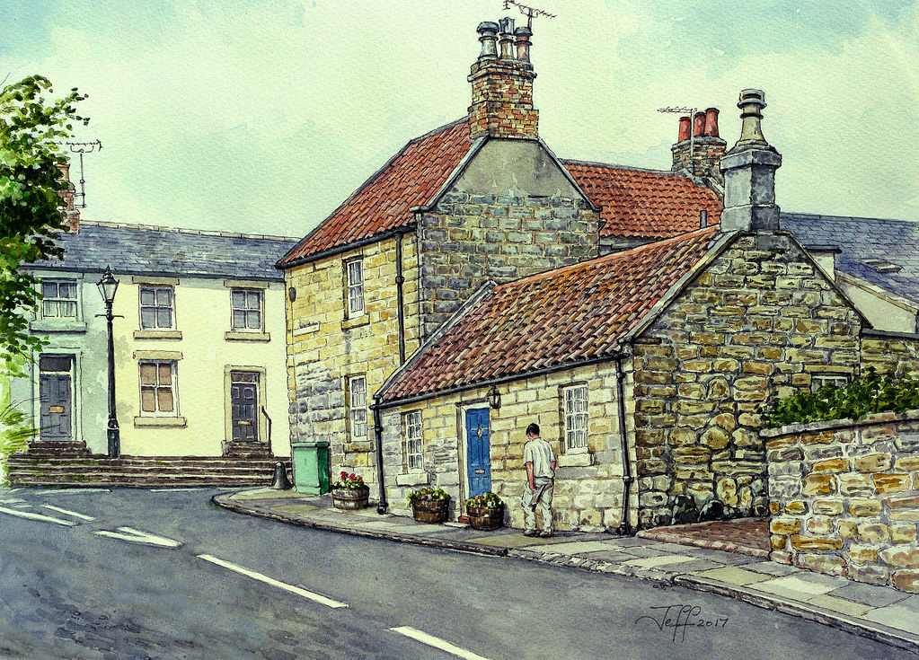 Late afternoon, Castle Terrace, Warkworth watercolours / i… Flickr