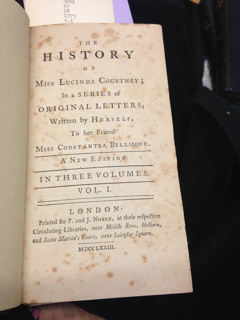 The history of Miss Lucinda Courtney (title page) Early Novels