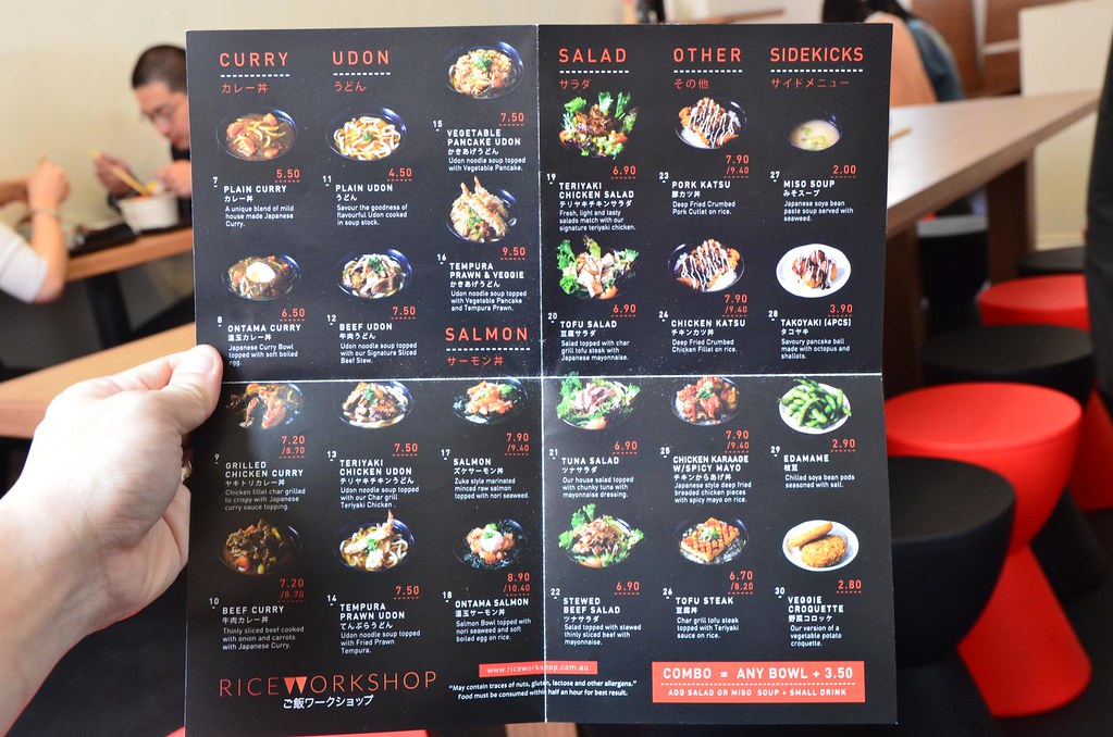 Menu inside Rice Melbourne a photo on Flickriver