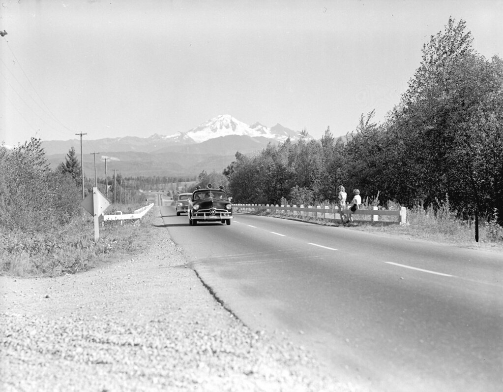 TransCanada Highway with Mt. Baker, Langley, BC, 1949 Flickr