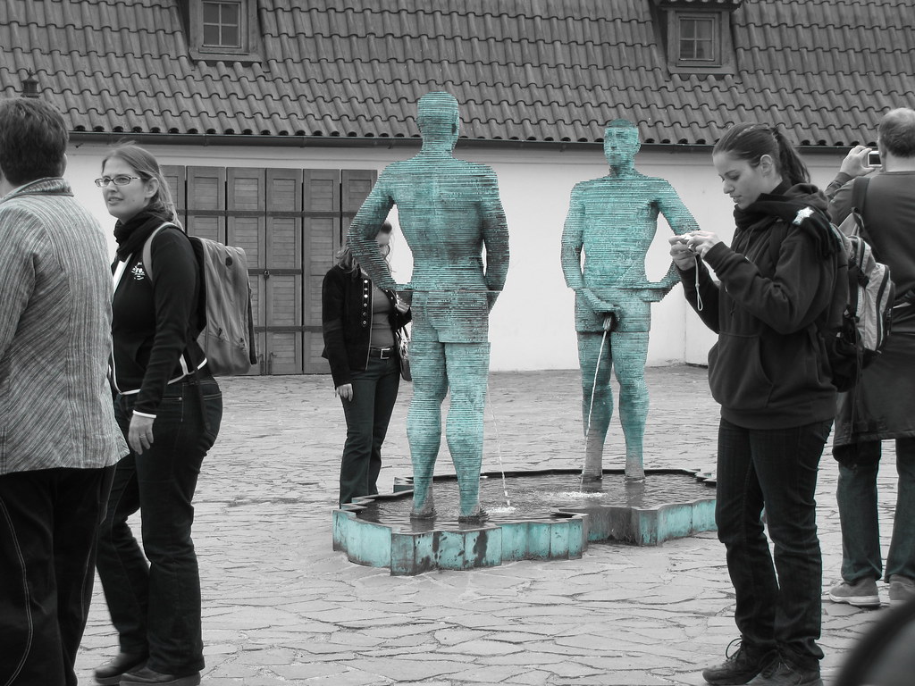 Peeing Statues I have this picture hanging in my bathroom!… Flickr