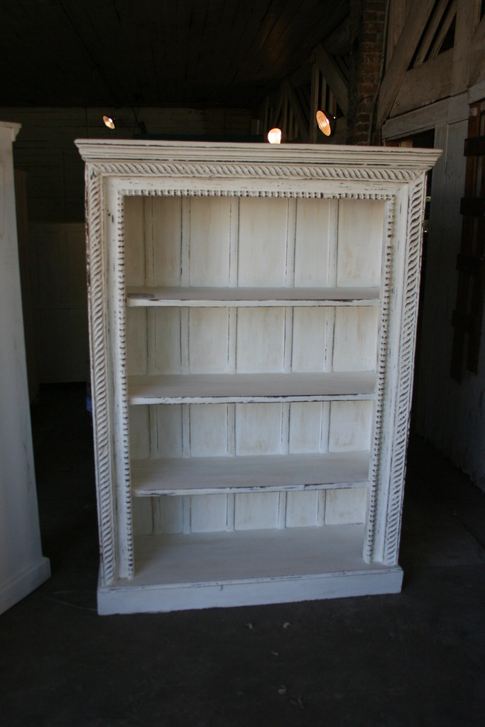 Painted wood carved bookshelf 46wx17x64 715 (HAMMOND) Flickr