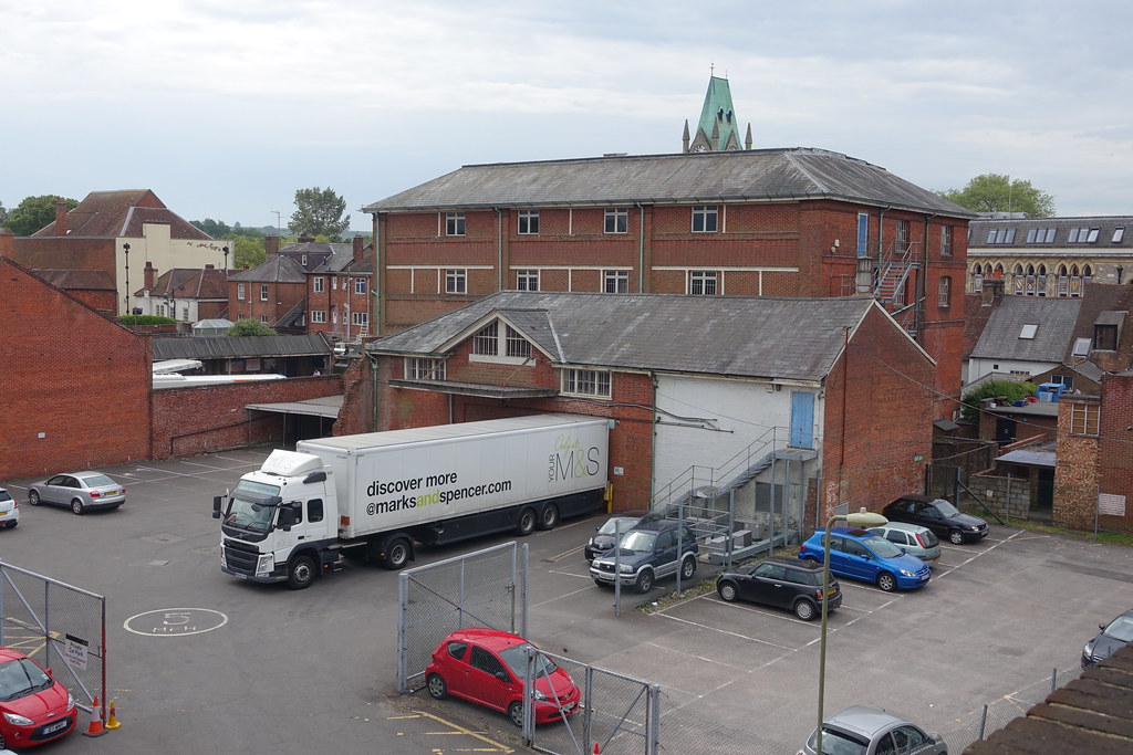 View of M&S delivery vehicle delivering to Woolstaplers Ha… Flickr