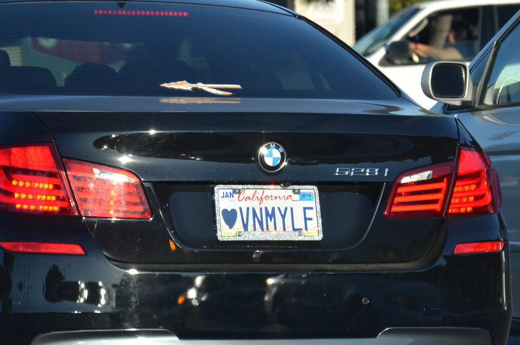 CALIFORNIA PERSONALIZED LICENSE PLATES heart symbol "VNMYL… Flickr
