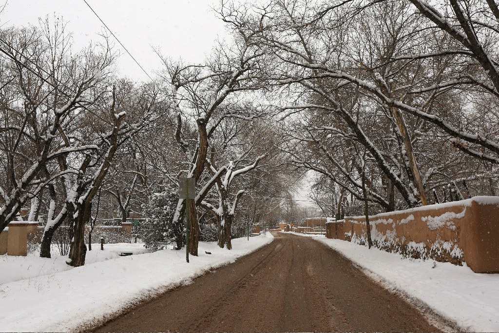 Santa Fe New Mexico in snow 9 degrees F Lori D'Ambrosio Flickr