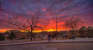 Campus Sunset | My son, Ian, and my dog, Captain, during a w… | Flickr