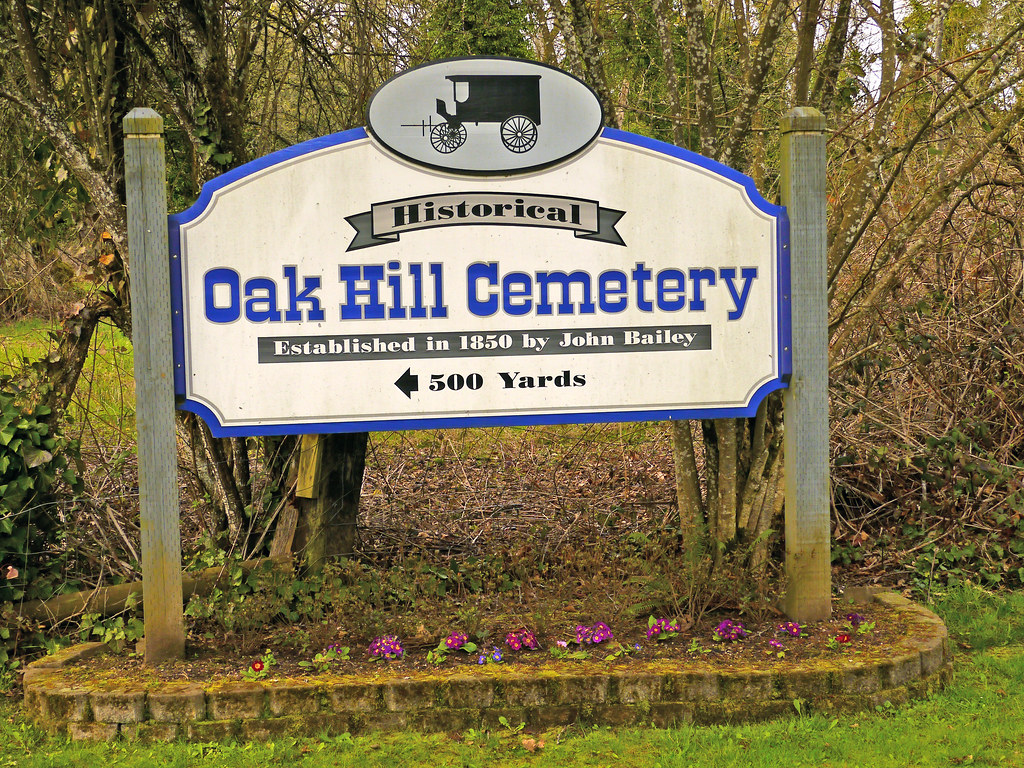 Oak Hill Cemetery Sign on Royal Ave. Oak Hill Cemetery is … Flickr