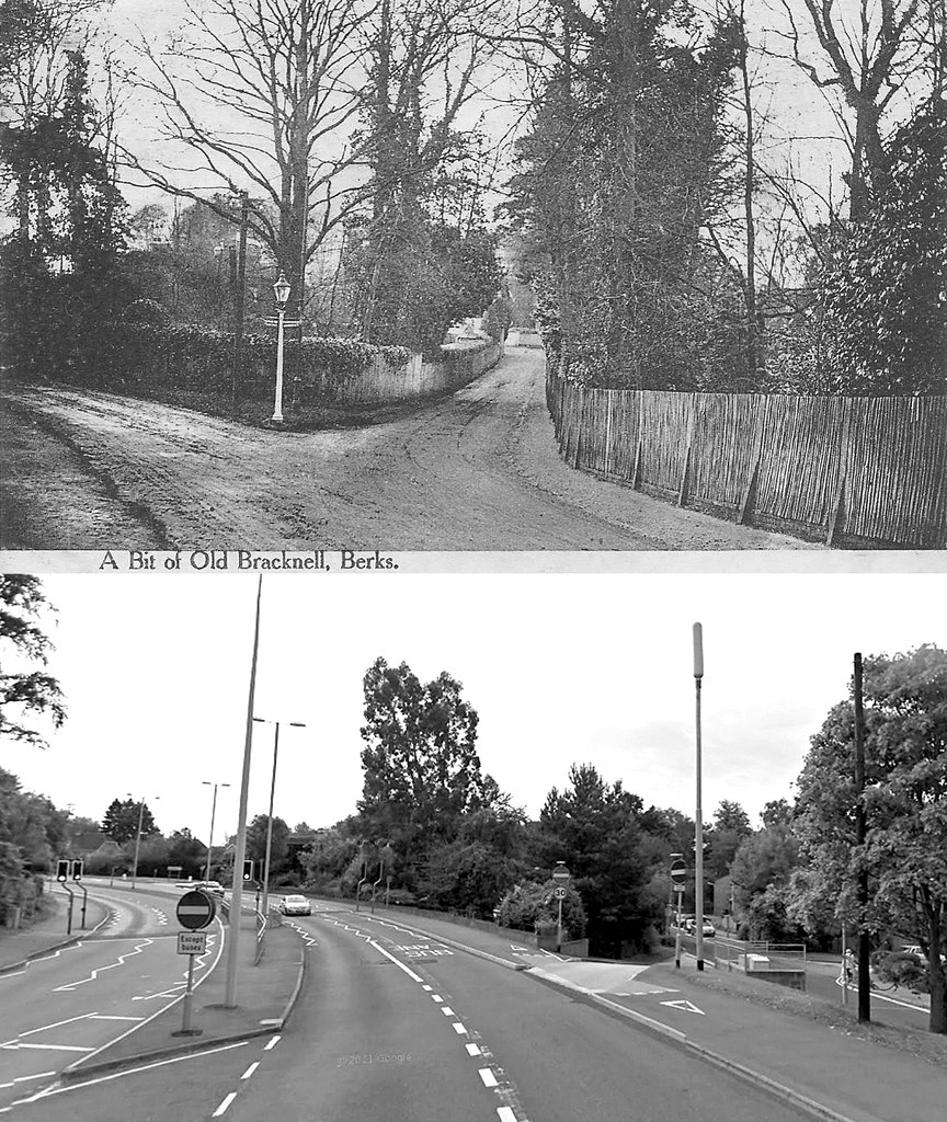 Bagshot Rd, Old Bracknell Lane, c1900 and 2012 The righth… Flickr