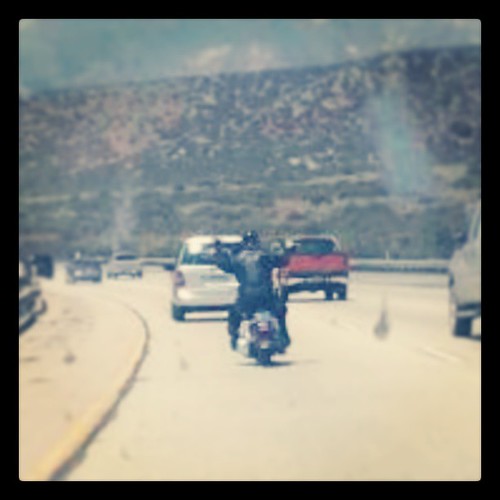 I love seeing my hubby ride. Riding down the Cajon Pass. … Flickr