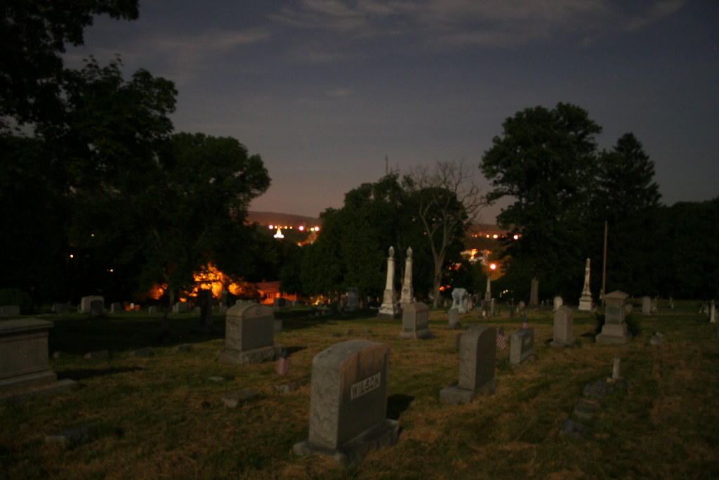 Cemetery At Night T.P. Loesch Flickr