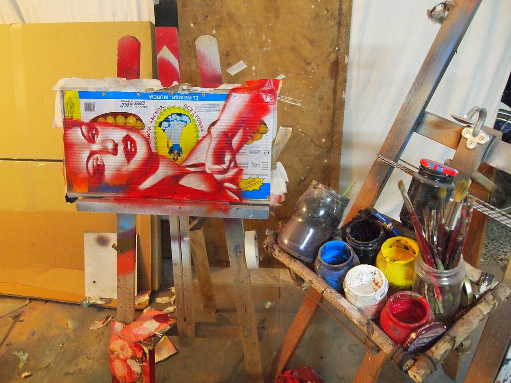 dixon studio / working... painting for SubV, Montreal. Flickr
