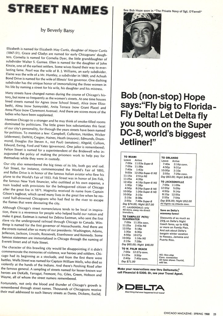 Chicago Magazine "Street Names" Article Spring 1968 Page… Flickr