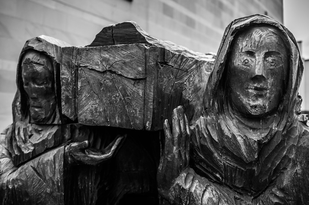 The pilgrimage of St Cuthbert A public sculpture depicting… Flickr