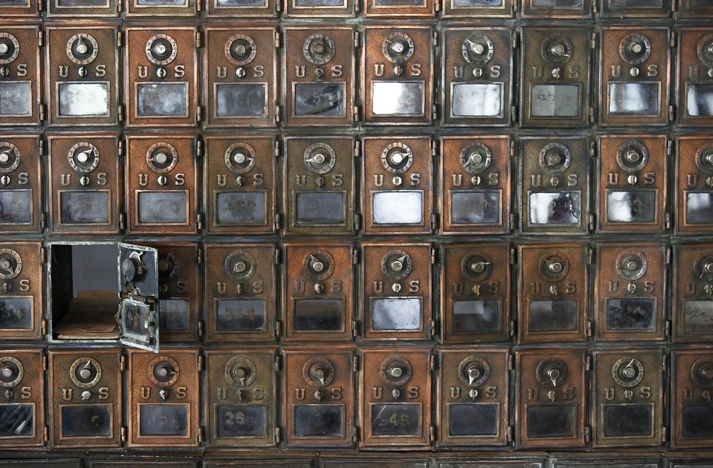 Mailboxes A section of the old Post Office of Hico, Texas.… Steve