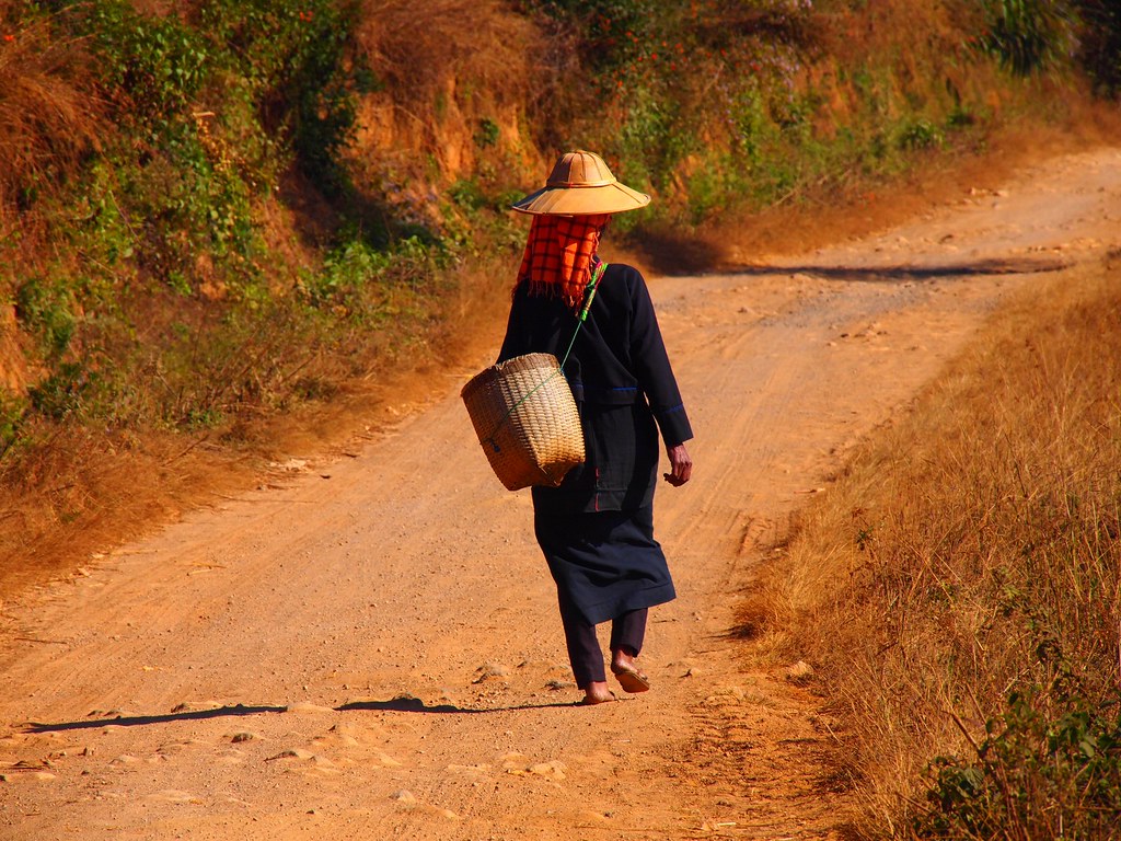 PaOh woman on the road (Myanmar 2013) The PaOh (also kno… Flickr