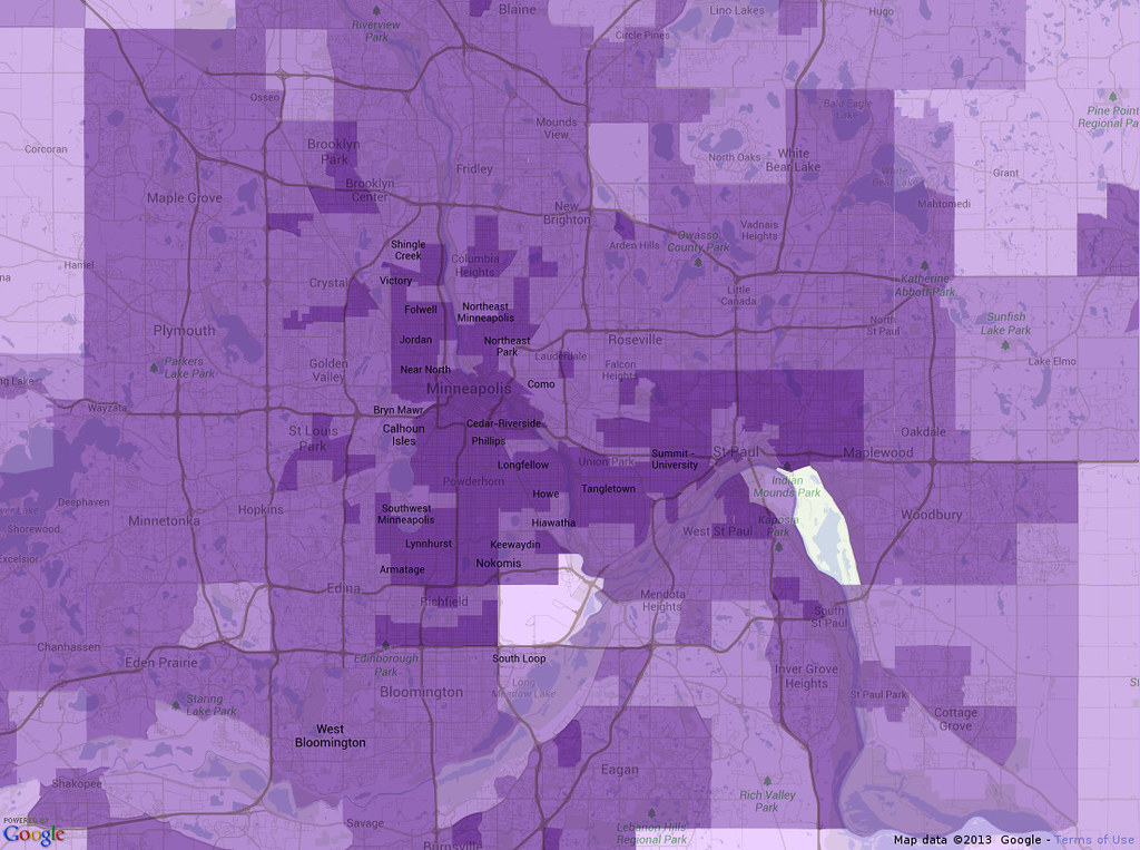 NYTimes census density map of Twin Cities The density view… Flickr