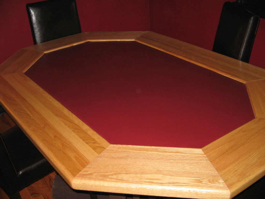 IMG_0461 Red Oak Poker table with vinyl playing area Dennis Cocca Flickr