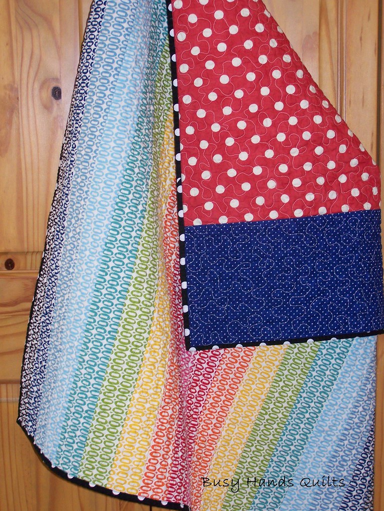 Rainbow Baby Quilt in Pezzy Prints Backing Myra at Busy Hands