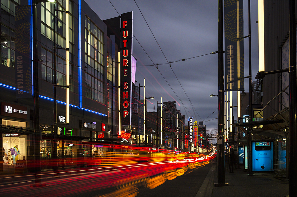2388pS Lights! Granville Street, November Evening. LeftyShooter