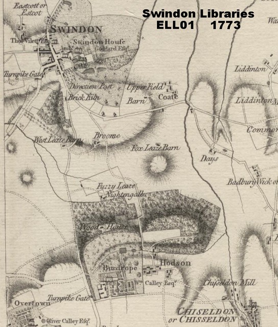 1773 Andrews & Dury Map Swindon, Chiseldon and Hodson a photo on