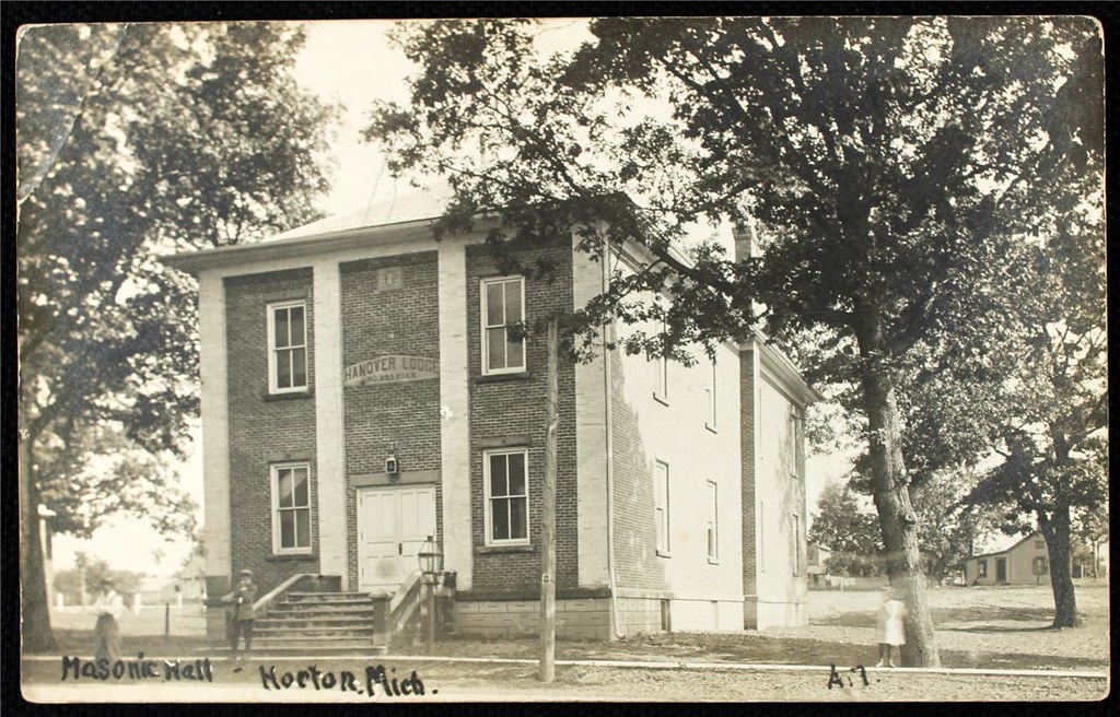 Hanover Lodge, Masonic Hall, Horton, Michigan, rppc. Flickr