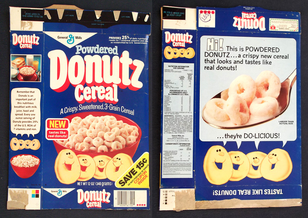Vintage 1981 General Mills Powdered Donutz Cereal Box Flickr