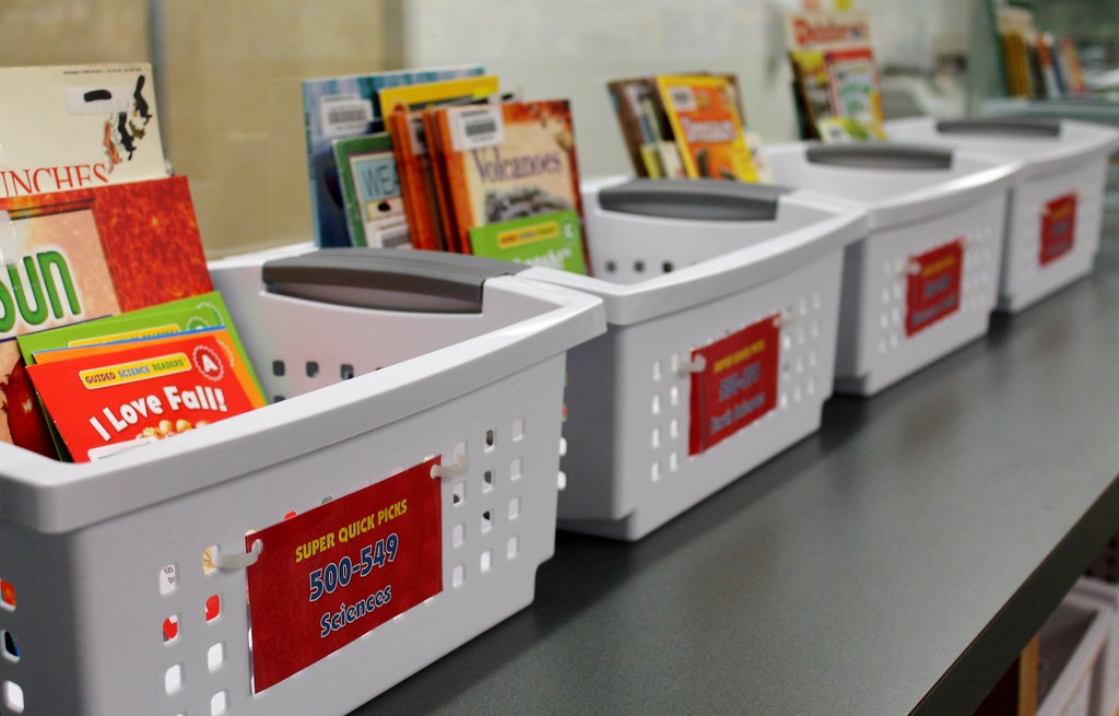 Library Book Baskets In our junior high school library, we… Flickr