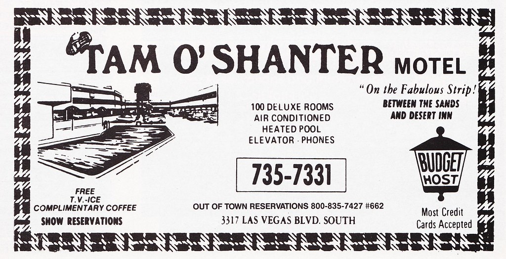 RETRO LAS VEGAS 1980s Tam O'Shanter Motel Advertisement Flickr