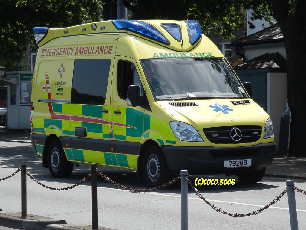 Guernsey Ambulance Mercedes seen in St Peter Port. 25/06/1… Coco