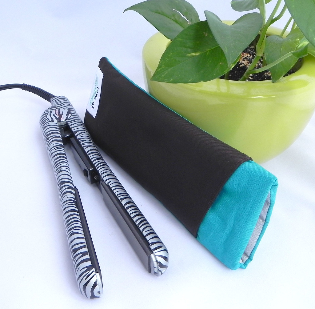 Heat Resistant Flat Iron Travel Case Brown/Turquoise Flickr