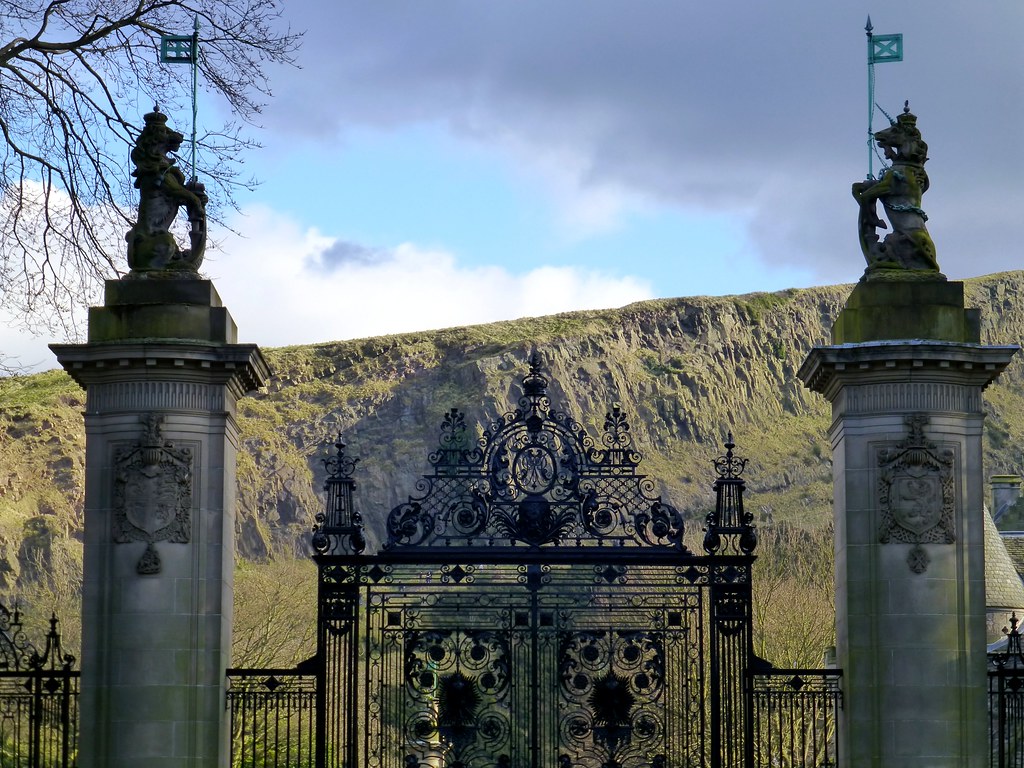 The Royal Mile Holyroodhouse north gates Dave & Margie Hill