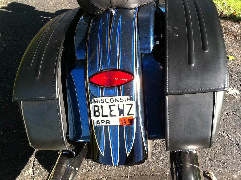 Frenched in tail light and Plate with LED lights Blue flak… Chuck