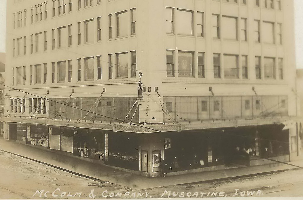 US IA Muscatine IA RPPC Circa 1920 FIRE SALE Downtown Stor… Flickr
