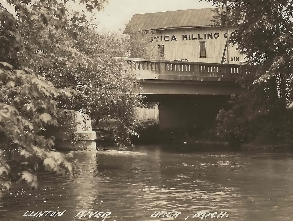 SE Utica MI RPPC Bridge over Clinton River built 1846 Utic… Flickr