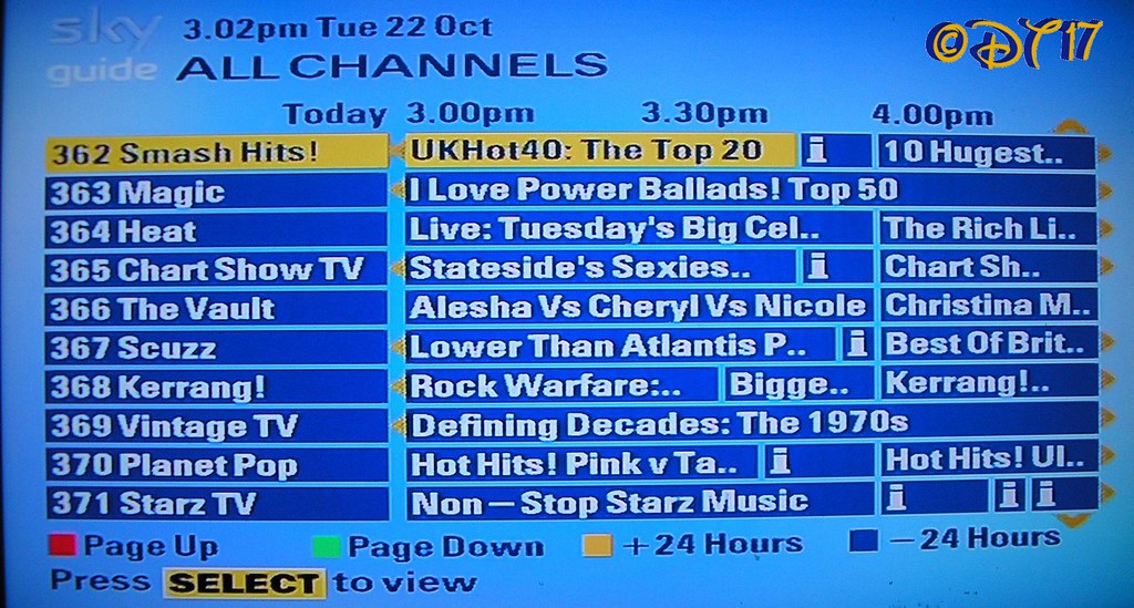 Sky Digital Channels 362 371 Sky Digital Channels 36… Flickr