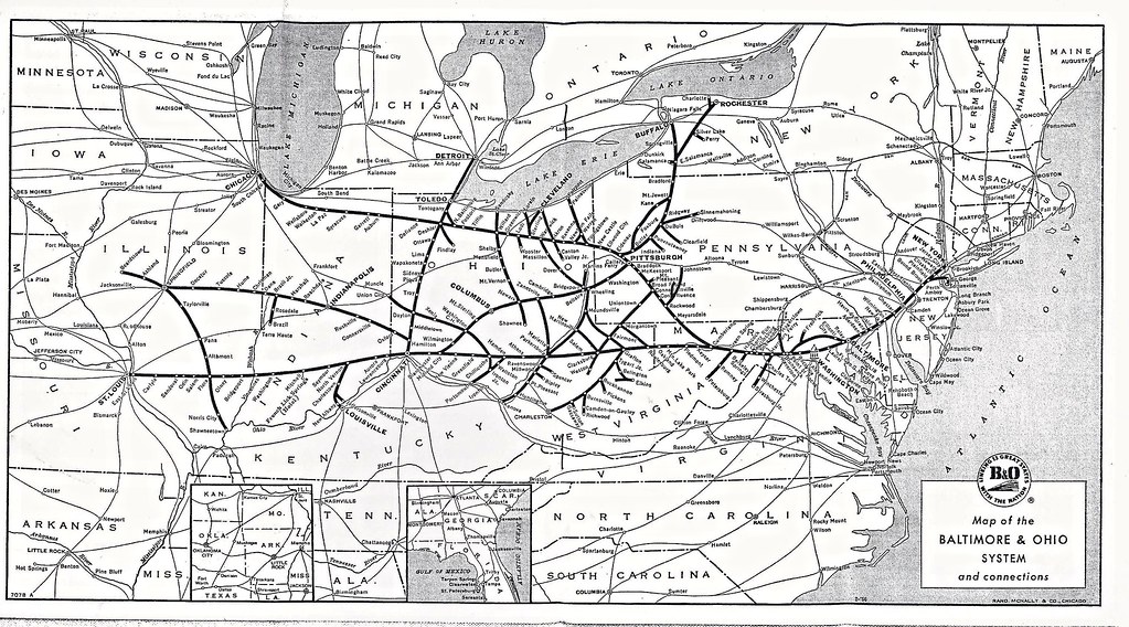 Baltimore And Ohio Railroad Map Timetable, B&O, Baltimore & Ohio Railroad, 1960, System Ma… | Flickr