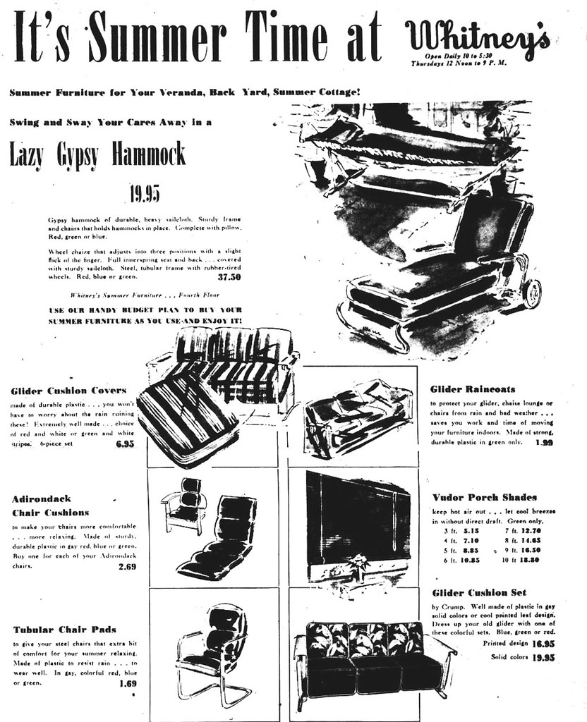 whitney Dept store summer furniture ad 1950 albany ny 1950… Flickr