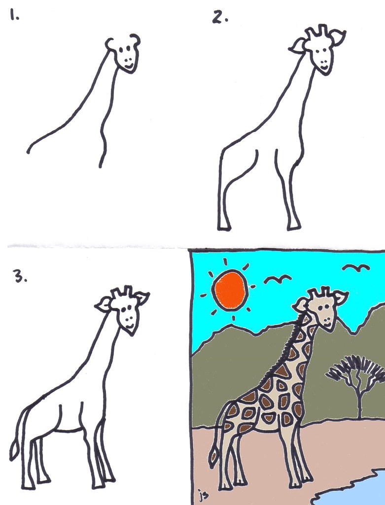 Giraffe Giraffe drawing for kids John Flickr