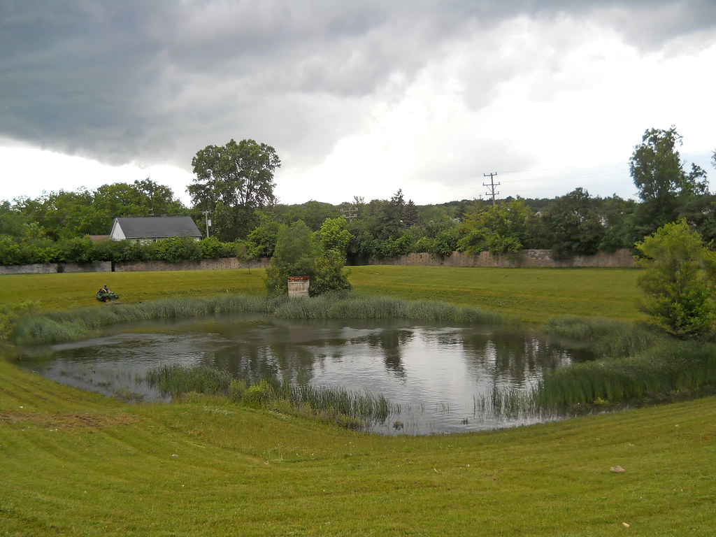 Retention Pond This retention pond is about 10 feet deep, … Flickr