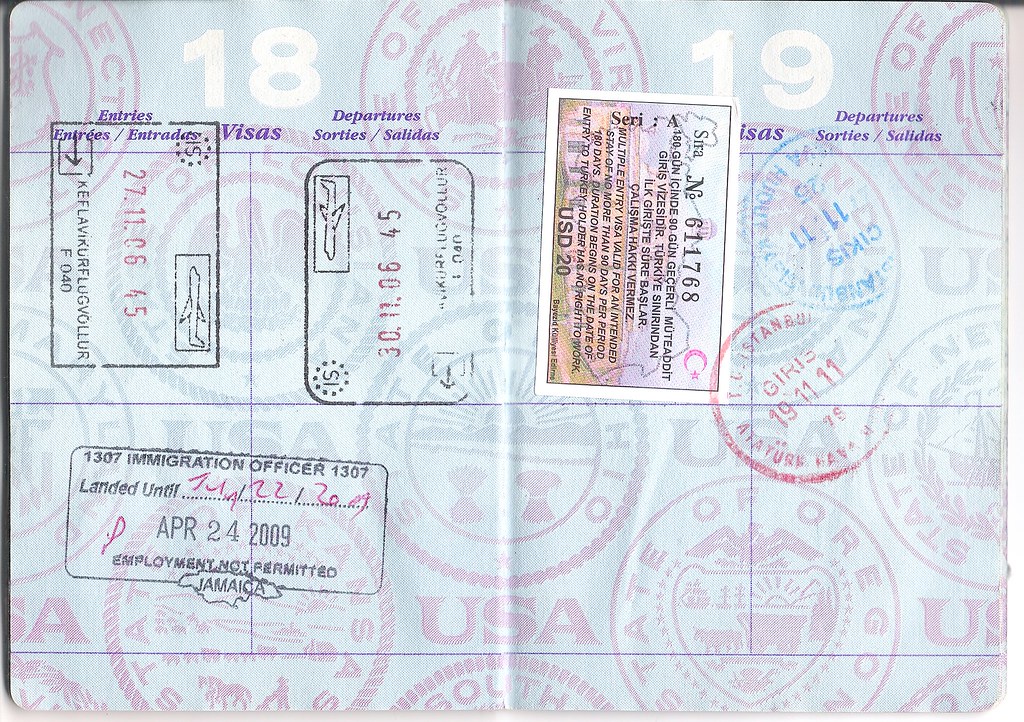 passport pages Passport stamps from Turkey, Jamaica and Ic… Daimon