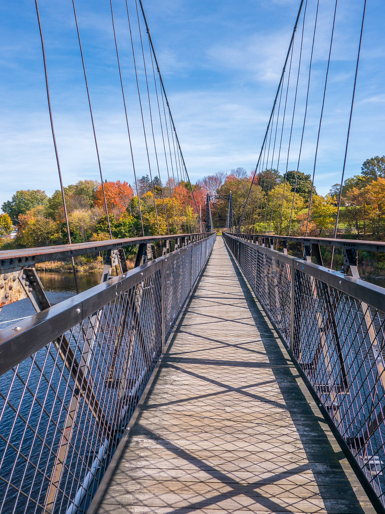 suspension foot bridge over the Kennebec River Jeff Rosenberg Flickr