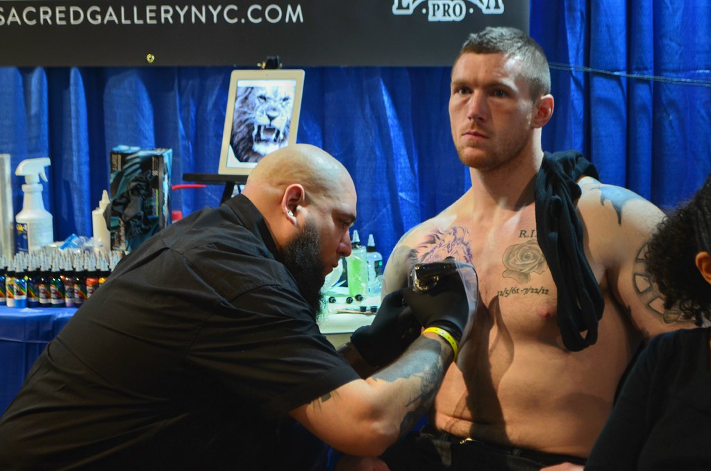 Yeah big guy chest tattoos do hurt. Strongly built young g… Flickr